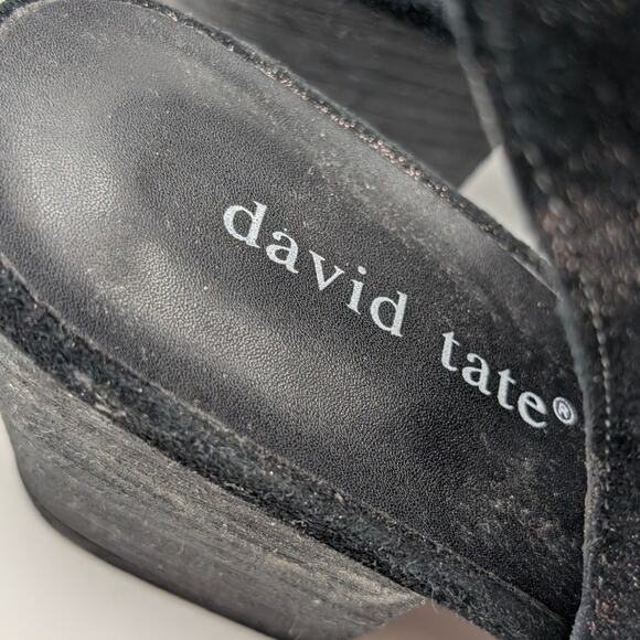 David Tate Sideview Block Heel Sandal Women's Black Metallic Size US9N EU39.5 - Picture 10 of 12